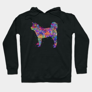 akita dog watercolor Hoodie